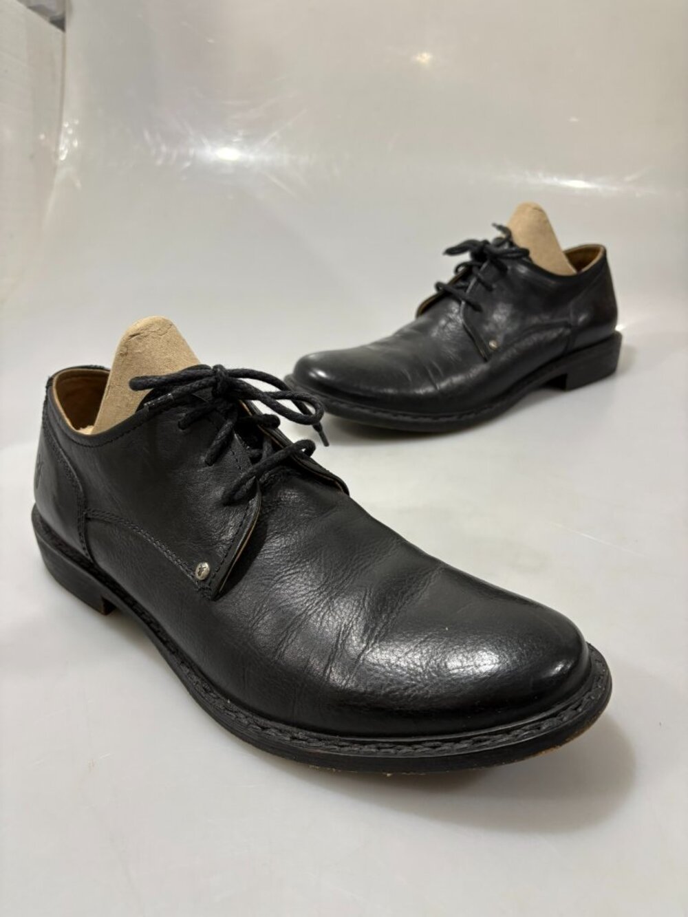 Frye 12 Black Leather Oxfords Shoes 16551